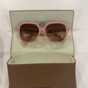 Burberry Pink Frame Sunglasses with Brown Gradient Lenses